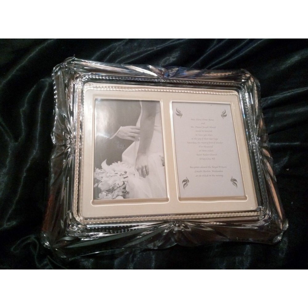 MIKASA MARGATE INVITATION DOUBLE 10-1/2 X 12-1/2 CLEAR CRYSTAL FRAME NEW AUSTRIA